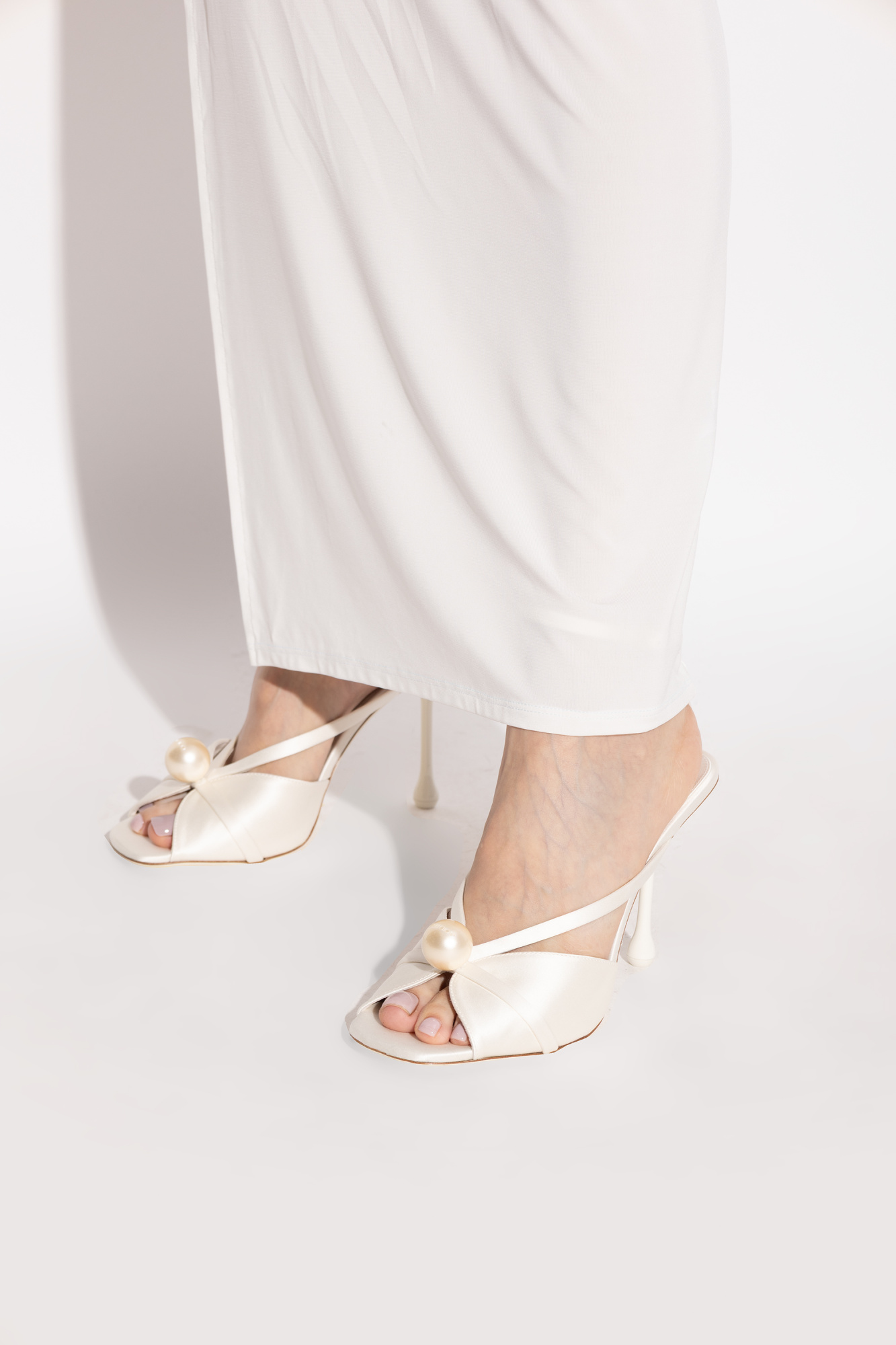 JIMMY CHOO ワイドベルト オープントゥ ヒール 38.5 JIMMY CHOO (CHERISB )ヒール65 /ヒール85スウェード&クリスタル